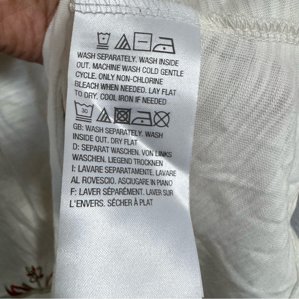 Belle Kim Gravel Embroidered Cream Tunic Top size large - Picture 5 of 5